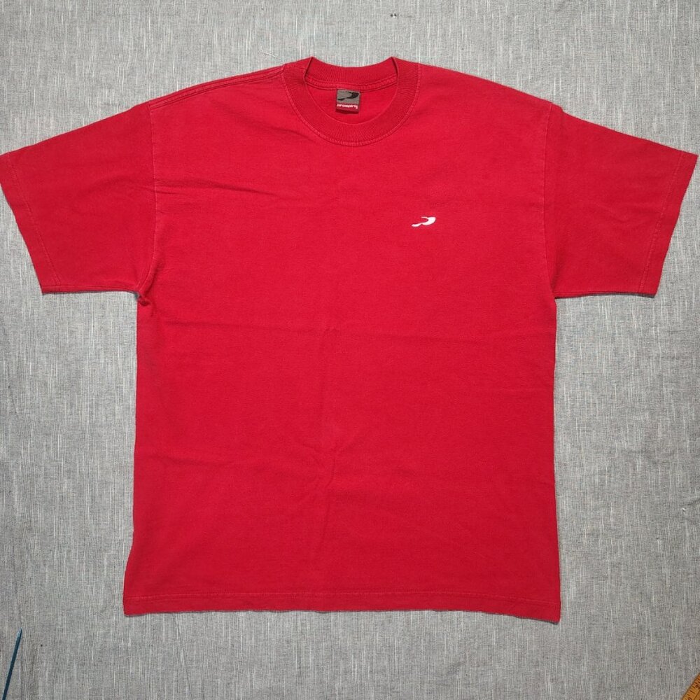 Vintage Prospirit Mens T-Shirt XL Red Cotton Blend Embroidered Logo Sporty Tee